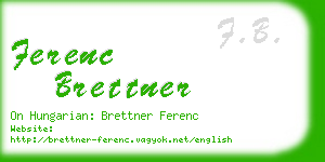 ferenc brettner business card